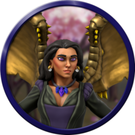 Hero Forge token of Yan, with her wings out