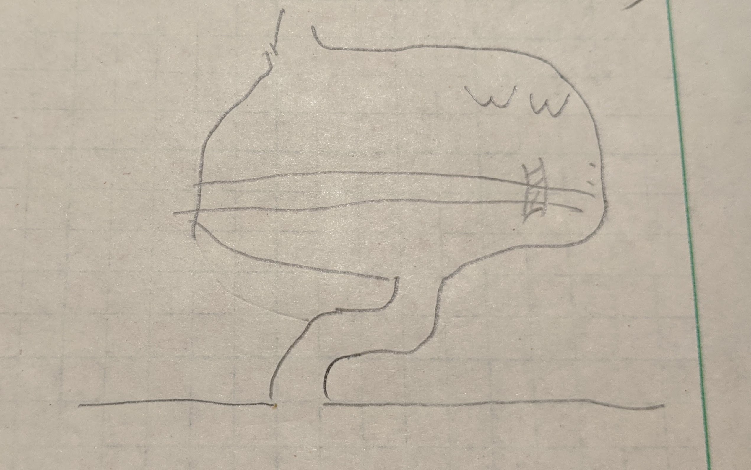 A sketched map of the entrance to the kobold den