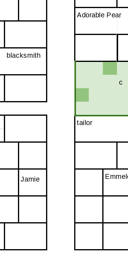 Map of Horsefeather Street near Jamie's house.