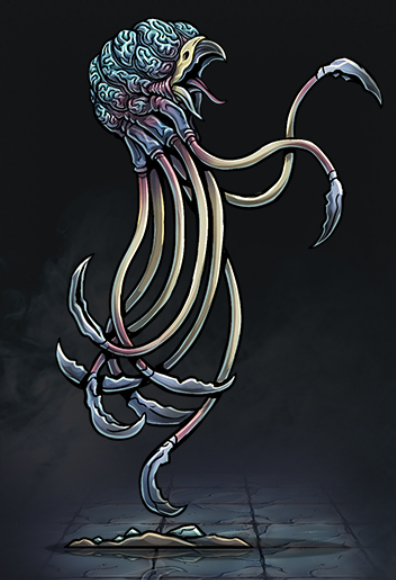 a blueish grell that kind of looks like it's doing the riverdance

source https://printableheroes.com/minis/658