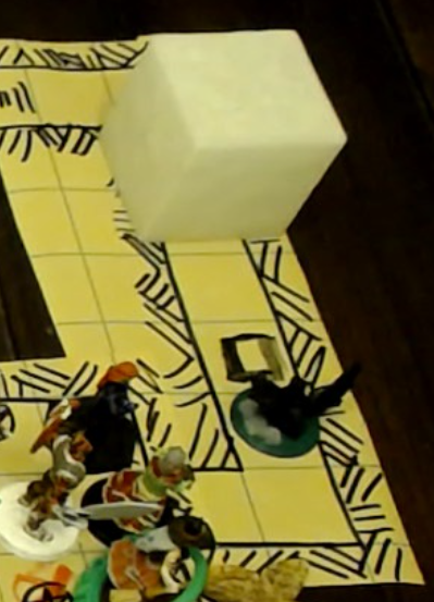 Map of the hallway beyond the chess room, with trap and gelatinous cube therein.