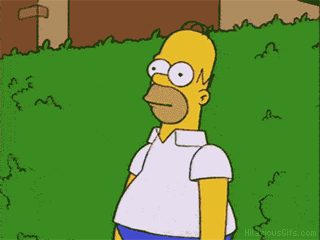 The ever popular Homer fading into the bushes GIF.