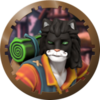 Hero Forge token of Maghris, who looks like a cat with white chest and paws, long haired.